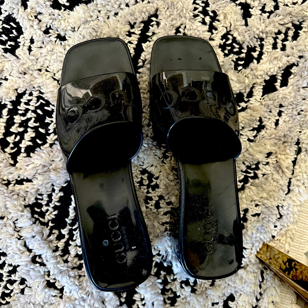 Women's Platform Block Heel Slide Sandals